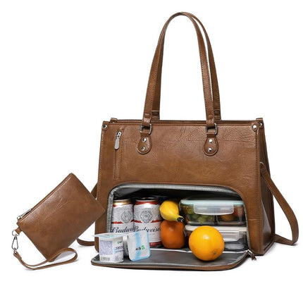 Lunch Tote Bag with Insulated Compartment for Wome