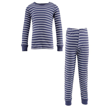 Hudson Baby Conjunto de pijama de algodón para bebé, Gris Raya Marina, 4T