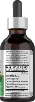Black Walnut Wormwood Liquid Extract | 2 fl oz | Alcohol Free Tincture | Vegetarian, Non-GMO & Gluten Free | by Horbaach
