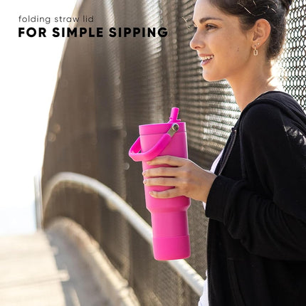 Simple Modern Trek Pivot | 40oz Flip Straw Tumbler with Handle | Water Bottle & Boot | Interchangeable Straw & Chug Lids | Insulated Stainless Steel Jug | Gym Sports Outdoors | Kelly Green