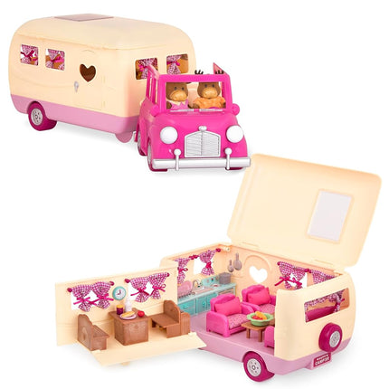 Li'l Woodzeez Happy Camper Dollhouse Playset, Pink