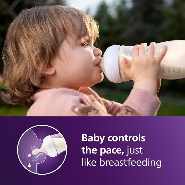 Philips AVENT Natural Baby Bottle with Natural Response Teat, Clear, 330 ml, 2 Pack SCY906/02