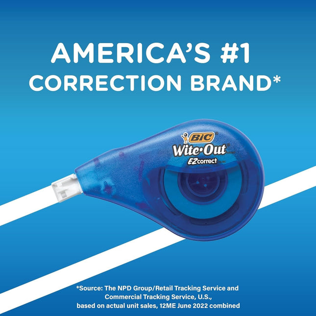BIC White Out Correction Tape - 7 Pack - 39.3 Feet Each - White Out Tape - Tear-resistant - Clear Dispenser - Right & Left Hand Use