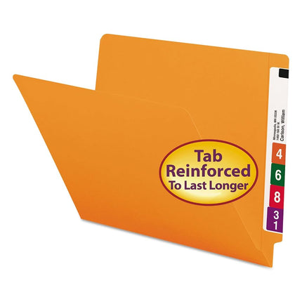 Smead End Tab Folder, Letter, Straight, 11 Point, Orange, 100 Per Box (25510)