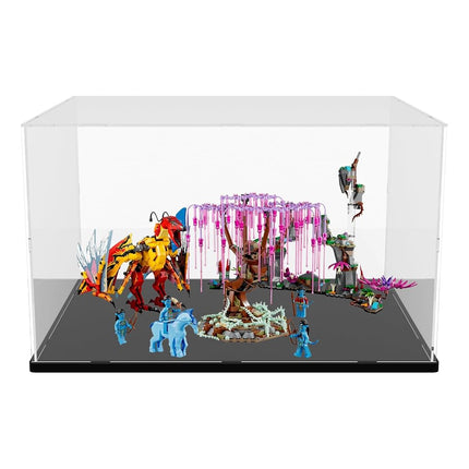 Choowin Acrylic Display Case for Lego 21330 21338 75574 Thickened Clear Acrylic Display Case for Large Collectibles Display Case for Action Figure Model Toy Assemble Dustproof Display Box(Black Base)