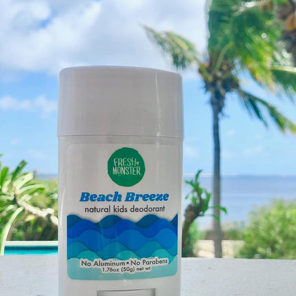 Fresh Monster- Natural Deodorant For Kids And Teens Aluminum-Free, Paraben-Free And Hypoallergenic Dermatologist Tested 24-Hour Protection Beach Breeze Scent 1.76 Oz 1 Count
