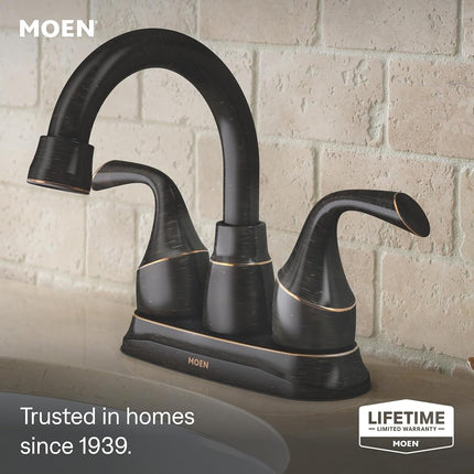 Moen 84115BRB Idora 4 in. Centerset 2-Handle Bathroom Faucet in Mediterranean Bronze