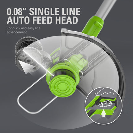 Greenworks 24V Desbrozadora inalámbrica sin escobillas de 13 pulgadas (Gen 2), batería USB de 4.0Ah y cargador incluidos