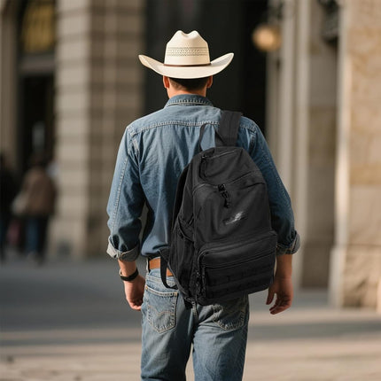 Wrangler Backpack for Men and Women, Casual Daypack for Travel, Work School，Laptop Backpack, Black, L, Modern, Minimalist