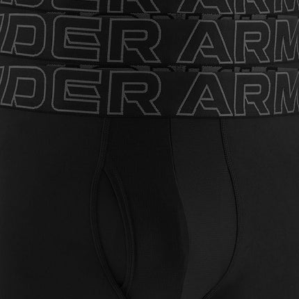 Under Armour Men's Performance Tech 3-Inch Boxerjock Multi-Pack, Black Solid-Core 3-Pack, Large