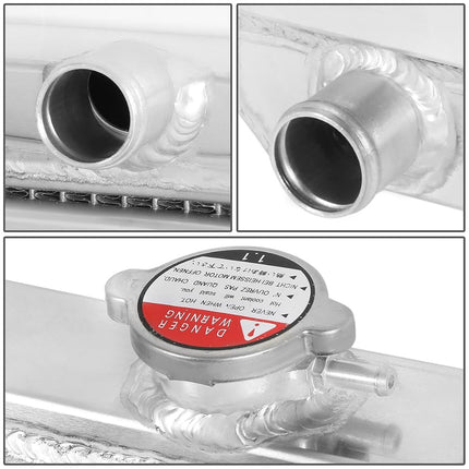 DNA Motoring RA+FS-JEEP87-3 3-Row Radiator with Fan Shroud,Metallic
