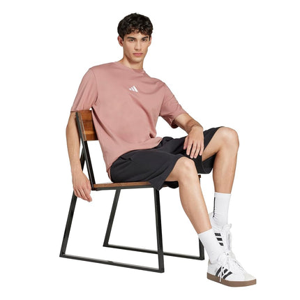 adidas Essentials Men's Small Logo Single Jersey T-Shirt, Warm Tone/White, S