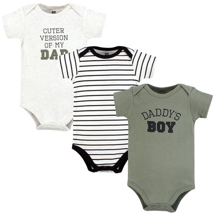 Hudson Baby Unisex Baby Cotton Bodysuits, Sage Daddys Boy, Preemie
