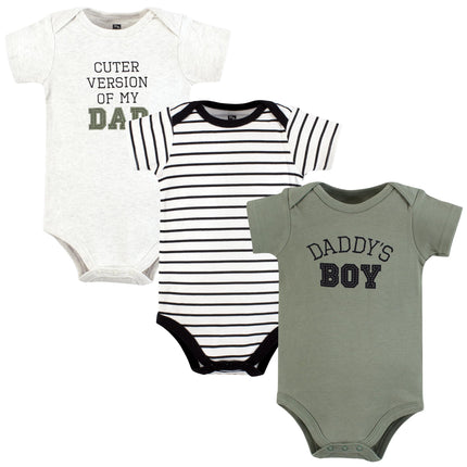 Hudson Baby Unisex Baby Cotton Bodysuits, Sage Dad