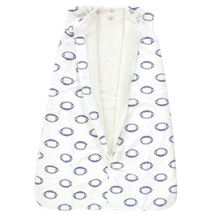 Hudson Baby Unisex Baby Mink with Sherpa Inner Sleeping Bag, Sack, Blanket, Football, 0-6 Months