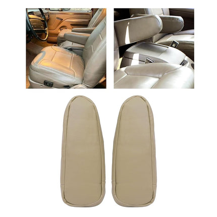 ECOTRIC Funda para reposabrazos de asiento de cuero sintético, color moca claro, compatible con Ford Bronco Eddie Bauer, XLT, XLT Sport, Nite Edition, 4X4, 2WD, modelos 1992-1996, lado del conductor y del pasajero