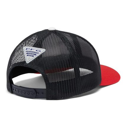 Casquette Columbia PFG Fish Flag Mesh Snap Back, Blanc/Marine universitaire/Rouge vif, Taille unique