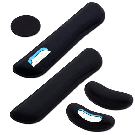 Leolee Gel Memory Foam Keyboard Wrist Rest, Black 
