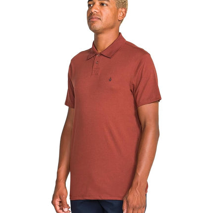 Volcom Short Sleeve Polo Shirt – Classic Fit, Soft Cotton Blend, Modern Casual Style, Cinnamon, XXL