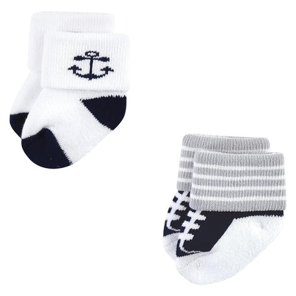 Luvable Friends Unisex Baby Newborn and Baby Terry Socks, Whale, 0-6 Months