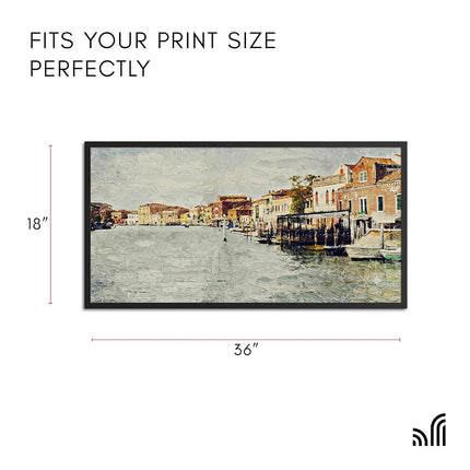 Americanflat 18x36 Picture Frame with Polished Plexiglass - Streamline Collection - Thin Border Picture Frame for Wall Display - Hanging Hardware Included - Black
