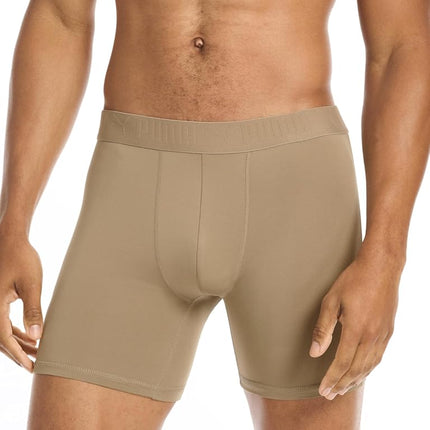 PUMA Men's 5 Pack Performance Boxer Briefs, Olive/Blue/Black, L