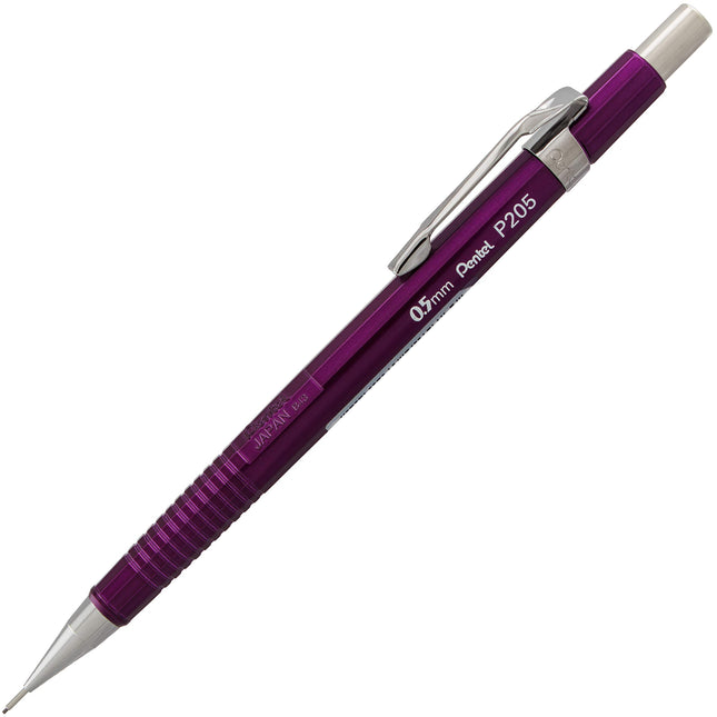 Porte-mine Pentel Sharp (0,5 mm), corps métalliques, couleurs de corps assorties (MC/MV), paquet de 2 (P205MBP2M1)