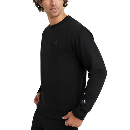 Champion Men's Powerblend Pullover Sweatshirt, Black, L UK