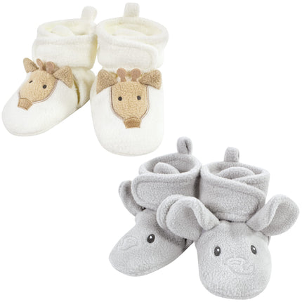 Hudson Baby Baby Girls' Animal Fleece Booties 2-Pa