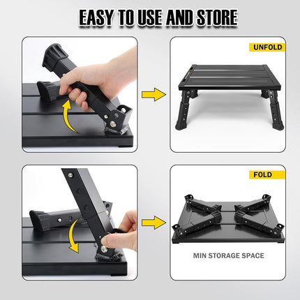 DEPSUNNY Adjustable RV Step Stool, 3-Step Height Adjustment, Foldable Legs, Wide Anti-Slip Surface,Supports Up to 1,000 lb, Premium Aluminum Construction Easy to Carry