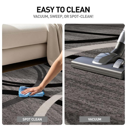 Rugshop Wavy Circles Design Accent Rug, Fade-Resistant Carpet for Entryway or Bathroom, Gray, 2'7" x 4'