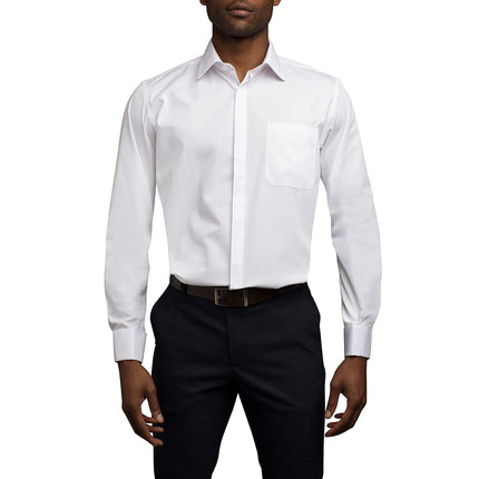 STACY ADAMS Men's 39000 Solid Dress Shirt, White, 15.5" Neck 34"-35" Sleeve