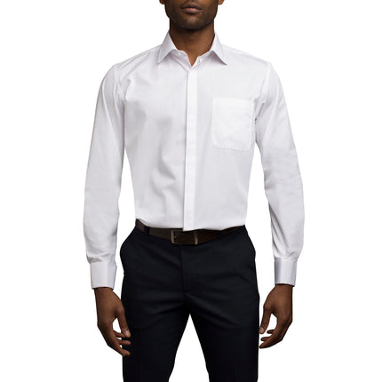 STACY ADAMS Men's 39000 Solid Dress Shirt, White, 
