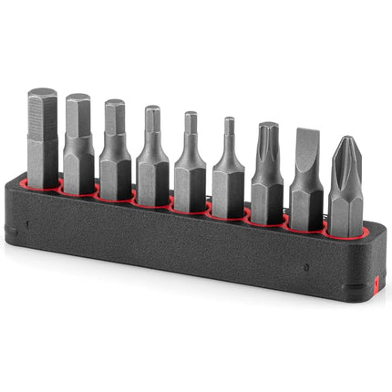TEKTON 1/4 Inch Bicycle Bit Set with Rail, 9-Piece (#2, 3/16 in., T25, 2-6 mm) | DZZ93003