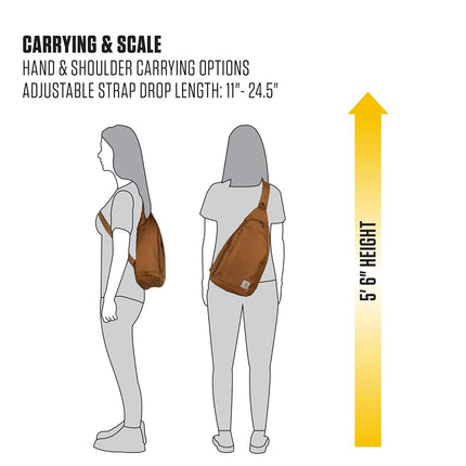 Carhartt Durable Sling Bag, Crossbody Backpack with Side Release Buckle, Tablet Sleeve and Adjustable Strap, Harbor Teal, 10L
