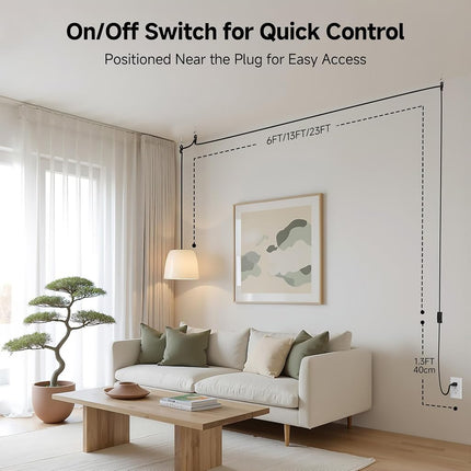 Cable Matters 2-Pack Hanging Light Cord with Switch 8 Ft (Pendant Light Cord, Light Socket with Cord) in Black