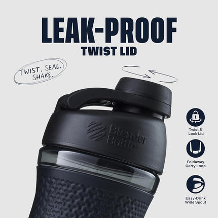 BlenderBottle Sportmixer | Vaso mezclador de proteínas | Vaso mezclador de dieta | Botella de agua | con BlenderBall | 590 ml - ciruela