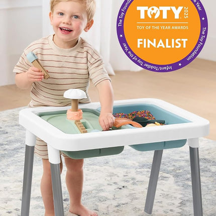 Skip Hop Discoverosity 3-in-1 Toddler Sensory Table with 13 Nature-Inspired Sensory Tools 8-Page Activity Guide 2 Bins and 2 Convertible lids, Age 18m+