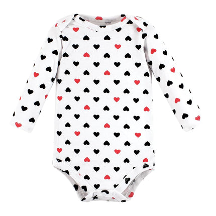 Pañaleros de algodón de manga larga unisex Hudson Baby, para niña, papá, rojo, negro, paquete de 3, de 12 a 18 meses