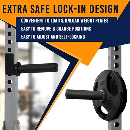Yes4All Olympic Weight Plate Holder Power Rack Attachment for 3x2 Inch Power Rack with 0.6” Hole - (Compatible Only with 2” Olympic Weight Plates)