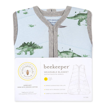 Burt's Bees Baby Baby Wearable Blanket Twinkle Bee Organic Unisex Newborn Clothes Beekeeper - Lightweight 0.5 TOG - (Size Medium), Quilted Herbours, Large