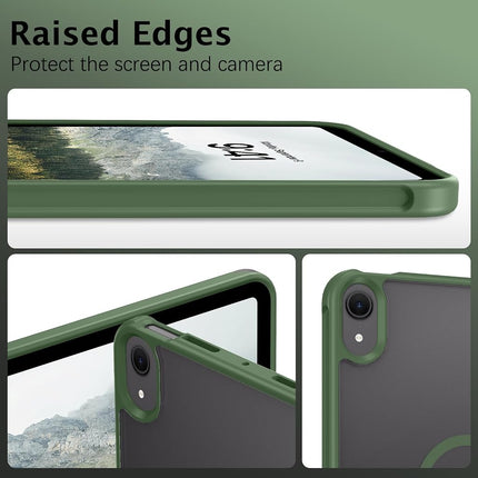 Telaso for iPad mini 7 A17 Pro 2024/iPad Mini 6 2021 8.3 Inch iPad mini 7th/6th Gen Magnetic Case, Translucent Matte Back Soft TPU Bumper Military Grade Protective Case for iPad mini 7/Mini 6, Green