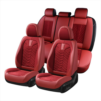 Coverado Car Seat Covers Full Set, Red Seat Covers
