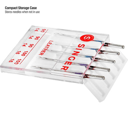 SINGER Leather Sewing Machine Needles, Size 90/14, 100/16-5 Count