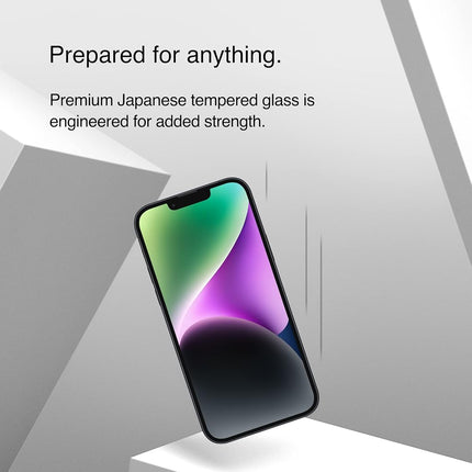 Belkin Privacy Tempered Glass Screen Protector for iPhone 14, 13 and 13 Pro, Treated Surface with Anti-Fingerprint Coating and Bubble Free Application with Included Easy Align Tray