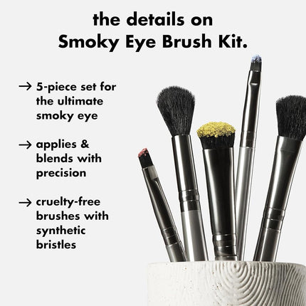 e.l.f. Smoky Eye Brush Kit, 5-Piece Make-up Brush Set for Creating a Smoky Eye Look, Apply & Blend Eyeshadow, Vegan & Cruelty-Free