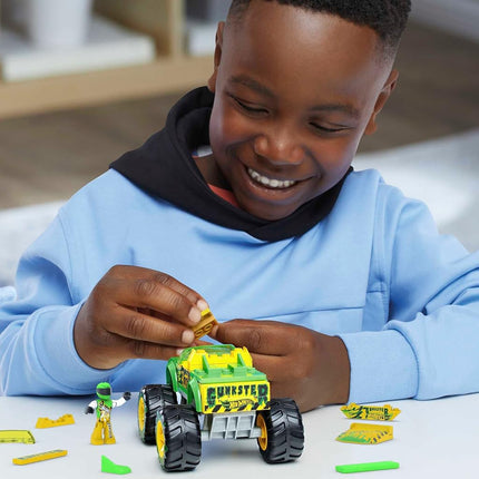 MEGA Hot Wheels Gunkster Monster Truck Building Set toy car with micro figure driver, 69 pieces, gift set for boys and girls ages 5 and up