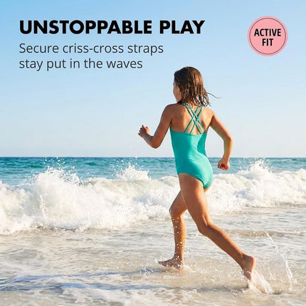 Kanu Surf Girls' Reese UPF 50 Beach Sport Criss-Cross One Piece Swimsuit