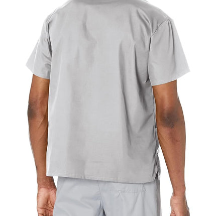 Dickies Men's Signature V-Neck Scrubs Shirt Medical, Grey, S