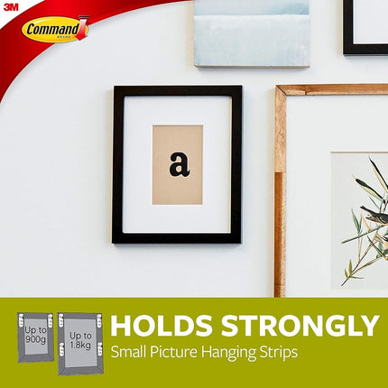 Command Small Picture Hanging Strips - 9 Packs of 4 Pairs (72 Strips) - for Pictures, Frames, Mirrors, Wall Decor - Damage Free Hanging